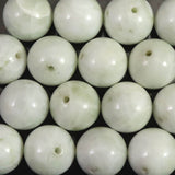 Japanese Natural White Pale Green Jadeite 12mm Single Bead (ID:67524)