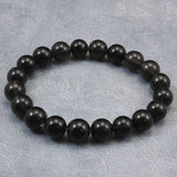 Japanese Natural Obsidian 10mm Bead Bracelet 28.5g (ID:69175)