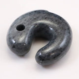 Natural Itoigawa Jadeite Black 30mm Magatama 15.6g with Certificate (ID:69584)