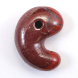 Japanese Natural Akadama Jasper 23mm Magatama 6.52g (ID:69691)