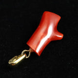 Japanese Natural Oxblood Red Gem Coral Pendanttop 1.43g (ID:69914)