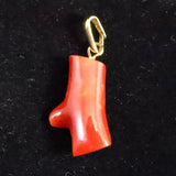 Japanese Natural Oxblood Red Gem Coral Pendanttop 1.43g (ID:69914)