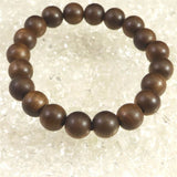 Japanese Natural Jindai Aphananthe Wood 10.5mm Bead Bracelet 8.1g (ID:70338)