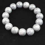 Japanese Natural Omi Rhyolite 14mm Bead Bracelet 55.5g (ID:70863)