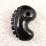 Japanese Natural 隠岐の島 黒曜石 Magatama 獣型 31mm 9.3g with Directory Card (ID:70878)