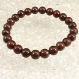 Japanese Natural Akadama Jasper 8mm Bead Bracelet 18.2g (ID:71343)
