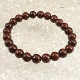 Japanese Natural Akadama Jasper 8mm Bead Bracelet 18.2g (ID:71343)