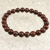 Japanese Natural Akadama Jasper 8mm Bead Bracelet 18.2g (ID:71343)