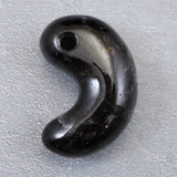 Japanese Natural Black Mine Quartz Magatama 30mm 10.8g with Directory Card (ID:73171)