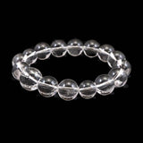 Japanese Natural Quartz S Grade A Bead Bracelet 桐箱付 14mm 60.3g with Directory Card (ID:73866)