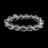 Japanese Natural Quartz S Grade A Bead Bracelet 桐箱付 14mm 60.3g with Directory Card (ID:73866)