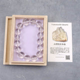 Japanese Natural Quartz S Grade A 14mm Bead Bracelet with Paulownia Wood Box 60.3g (ID:73866)