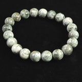 Japanese Natural Mt. Fuji Sazare Stone 10mm Bead Bracelet 29.5g (ID:75985)