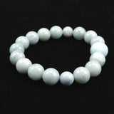 Natural Itoigawa Jadeite Light Green 12mm Bead Bracelet 56.9g with Certificate (ID:76209)