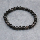 Japanese Natural Obsidian 7mm Bead Bracelet 12.3g (ID:79137)