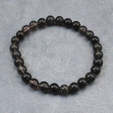 Japanese Natural Obsidian 7mm Bead Bracelet 12.3g (ID:79137)