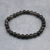 Japanese Natural Obsidian 7mm Bead Bracelet 12.3g (ID:79137)