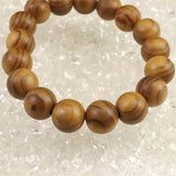 Japanese Natural Ise Cedar Wood 13mm Bead Bracelet 9.2g (ID:79344)