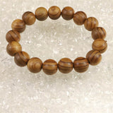 Japanese Natural Ise Cedar Wood 13mm Bead Bracelet 9.2g (ID:79344)