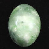 Japanese Natural Hidaka Jadeite White-Green Oval 18mm Loose Stone 3.31g (ID:79746)