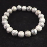 Japanese Natural Light Gray Churaumi Stone 10mm Bead Bracelet 27.55g (ID:81235)