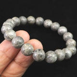 Japanese Natural Light Gray Churaumi Stone 10mm Bead Bracelet 27.55g (ID:81235)