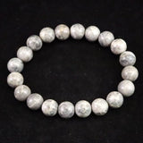 Japanese Natural Light Gray Churaumi Stone 10mm Bead Bracelet 27.55g (ID:81235)