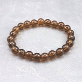 Japanese Natural Smoky Quartz 8mm Bead Bracelet 17.9g (ID:82099)