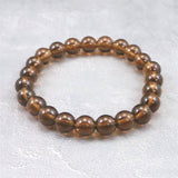 Japanese Natural Smoky Quartz 8mm Bead Bracelet 17.9g (ID:82099)