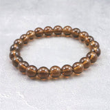 Japanese Natural Smoky Quartz 8mm Bead Bracelet 17.9g (ID:82099)