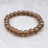 Japanese Natural Smoky Quartz 8mm Bead Bracelet 17.9g (ID:82099)