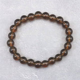 Japanese Natural Smoky Quartz 8mm Bead Bracelet 17.9g (ID:82099)