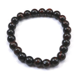 Japanese Natural Vermilion Obsidian Beni Tokachi 8mm Bead Bracelet 15.3g (ID:82430)