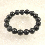 Natural Itoigawa Jadeite Black 12mm Bead Bracelet 54.5g with Certificate (ID:82492)