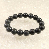 Natural Itoigawa Jadeite Black 12mm Bead Bracelet 54.5g with Certificate (ID:82492)