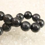 Natural Itoigawa Jadeite Black 12mm Bead Bracelet 54.5g with Certificate (ID:82492)