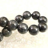 Natural Itoigawa Jadeite Black 12mm Bead Bracelet 54.5g with Certificate (ID:82492)