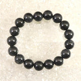 Natural Itoigawa Jadeite Black 12mm Bead Bracelet 54.5g with Certificate (ID:82492)