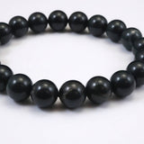 Japanese Natural Blue Kamuikotan Actinolite Schist 10mm Bead Bracelet 30.1g (ID:83701)