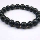 Japanese Natural Blue Kamuikotan Actinolite Schist 10mm Bead Bracelet 30.1g (ID:83701)