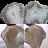 Japanese Natural Agate Grade AA Grade A Rough Stone Single-Sided Polished Pair 77.6g (ID:83979)