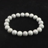 Japanese Natural Omi Rhyolite 10mm Bead Bracelet 28.1g (ID:84395)