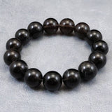 Japanese Natural Obsidian 14mm Bead Bracelet 53.7g (ID:84446)