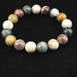 Japanese Natural Goshiki Stone 12mm Bead Bracelet 41.8g (ID:84529)