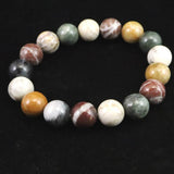 Japanese Natural Goshiki Stone 12mm Bead Bracelet 41.8g (ID:84529)