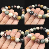 Japanese Natural Goshiki Stone 12mm Bead Bracelet 41.8g (ID:84529)