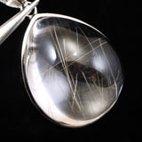 Japanese Natural Quartz ルチル入 ドロップ型 Pendanttop 27mm 12.6g with Directory Card (ID:85490)