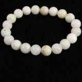 Japanese Natural Gray Onokoro Quartz 10mm Bead Bracelet 29.0g (ID:85773)