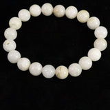Japanese Natural Gray Onokoro Quartz 10mm Bead Bracelet 29.0g (ID:85773)