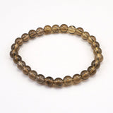 Japanese Natural Smoky Quartz 7mm Bead Bracelet 13.4g (ID:85812)